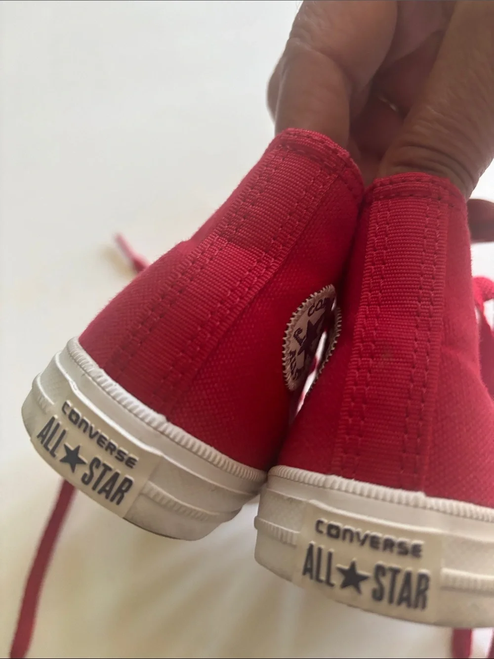 Converse High Top Canvas Sneakers - Red & White